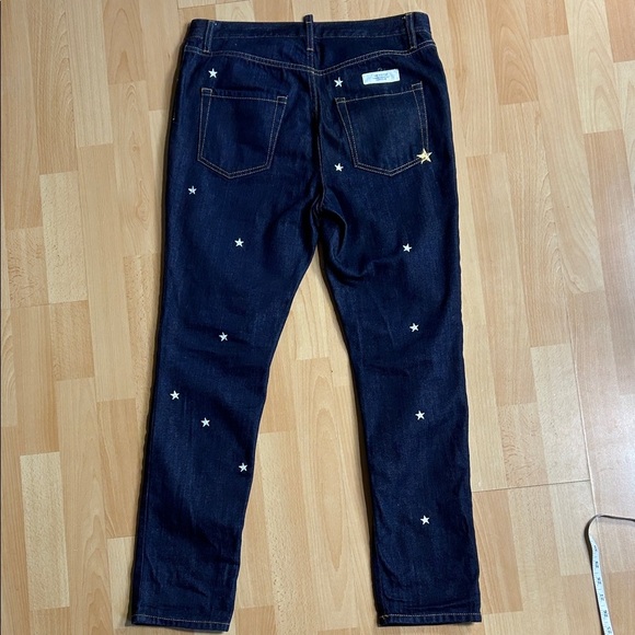 The Editor Star Embroidered Dark Wash Jean size 30 Cotton Lightweight Denim - Picture 8 of 10